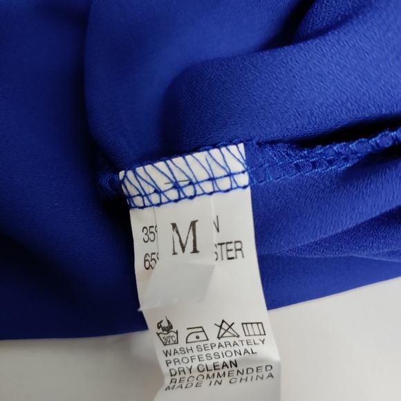 Kaei & Shi Flutter Sleeve Tops for Women, Chiffon V Neck, Color Blue, Size M - Picture 4 of 5